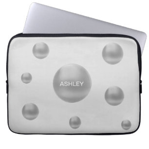 Capa Para Notebook Pontos de Bolha Prateados Modernos