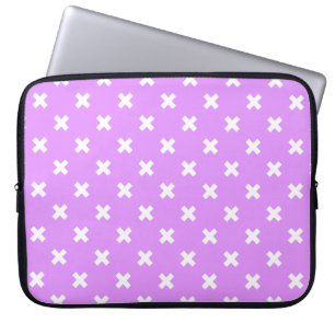 Capa Para Notebook Pontos de cruz brancos em lilac