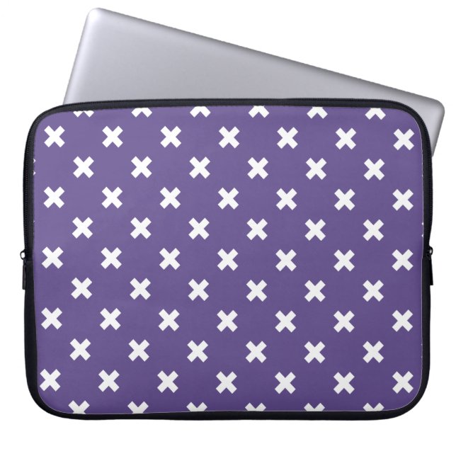 Capa Para Notebook Pontos de cruz brancos no ultravioleta (Frente)