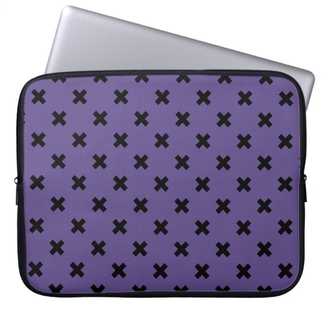 Capa Para Notebook Pontos de cruz pretos no ultravioleta (Frente)