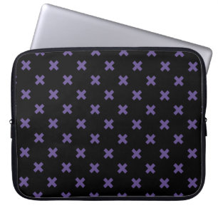 Capa Para Notebook Pontos de cruz ultravioleta em preto