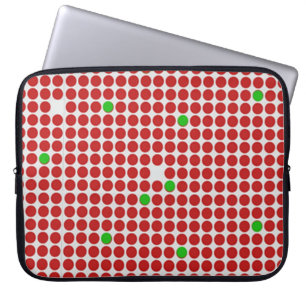 Capa Para Notebook Pontos Horizontais Padrão Gráfico Vermelho Verde B