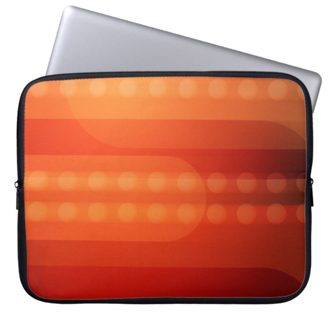 Capa Para Notebook Pontos laranja num saco de eletrônicos (Frente)