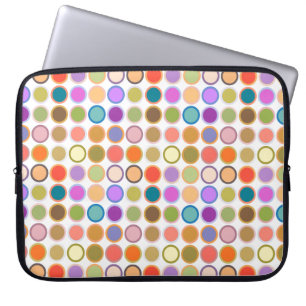 Capa Para Notebook Pontos modernos do século médio - brancos com múlt
