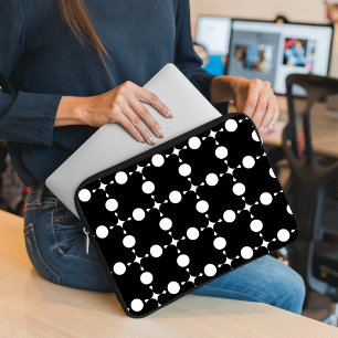 Capa Para Notebook Pontos Polka Brancos, Padrão de Pontos Polka, Pont