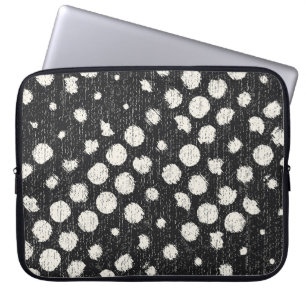 Capa Para Notebook Pontos quebrados monocromáticos escovados Fundo te