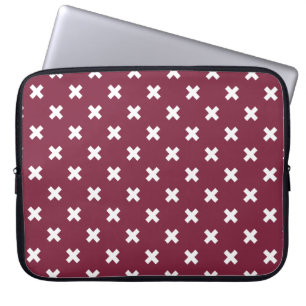 Capa Para Notebook Pontos transversais brancos no mulberry