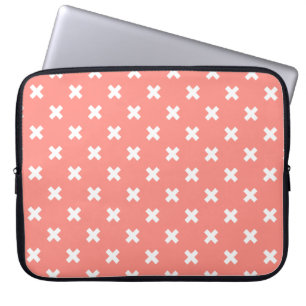 Capa Para Notebook Pontos transversais brancos no pêssego