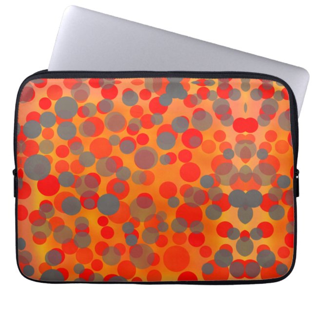 Capa Para Notebook pontos vermelhos e laranja (Frente)