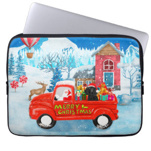 Capa Para Notebook Poodle Dog Christmas Delivery Snow