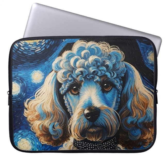 Capa Para Notebook Poodle em Starry Night (Frente)