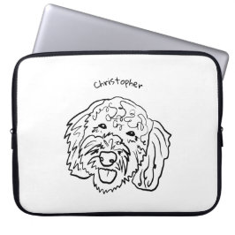 Capa Para Notebook Poodle Love: Bolsa de laptop Personalizável de Art