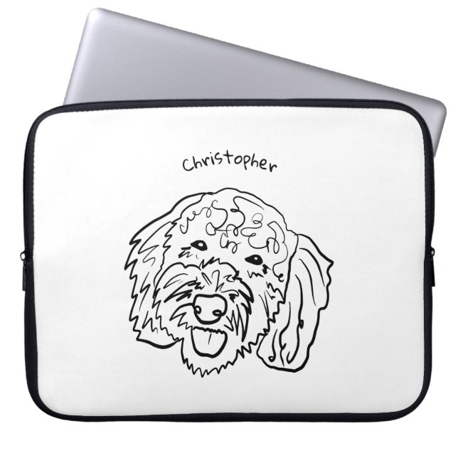 Capa Para Notebook Poodle Love: Bolsa de laptop Personalizável de Art (Frente)