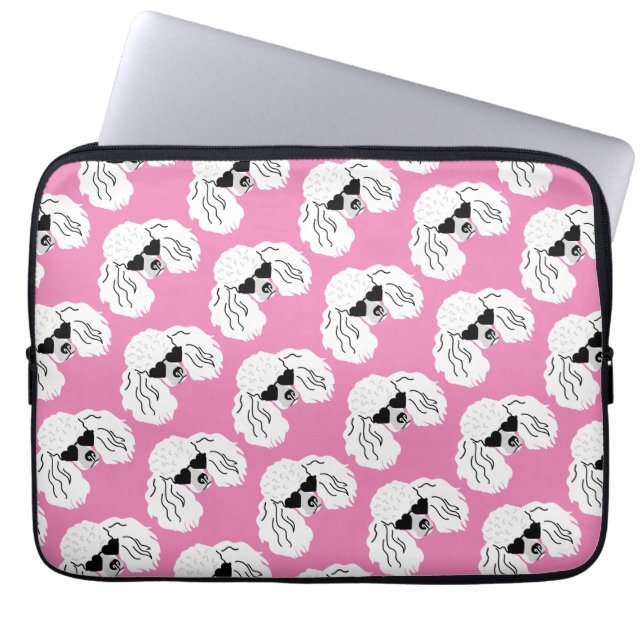 Capa Para Notebook Poodle Pattern Cute Pink (Frente)