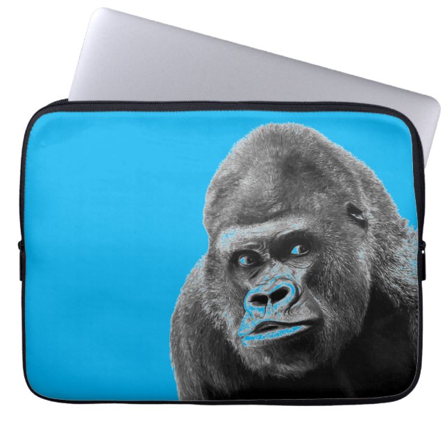 Capa Para Notebook Pop Art Gorilla Blue Cinza (Frente)