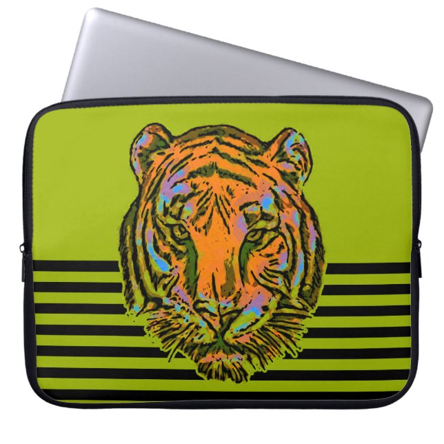 Capa Para Notebook Pop Art TIGER HEAD + seu backgr. & ideias (Frente)