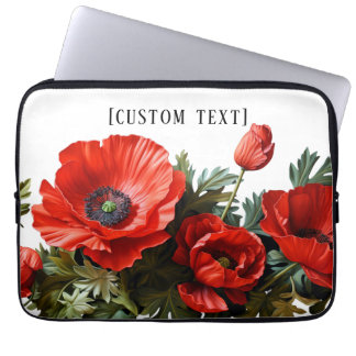 Capa Para Notebook Poppies Vermelhos - Bolsa de laptop Neoprene