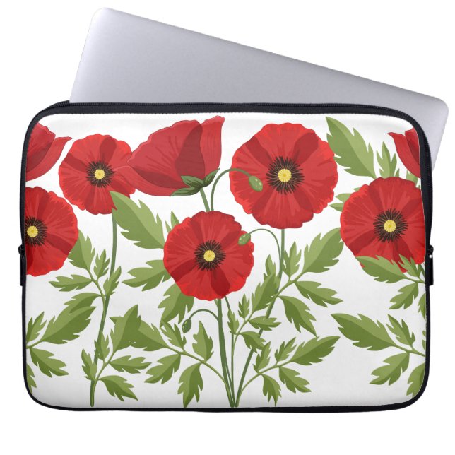 Capa Para Notebook Poppy alegre Flores de Verão (Frente)