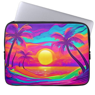 Capa Para Notebook Pôr do Sol Azul e Laranja