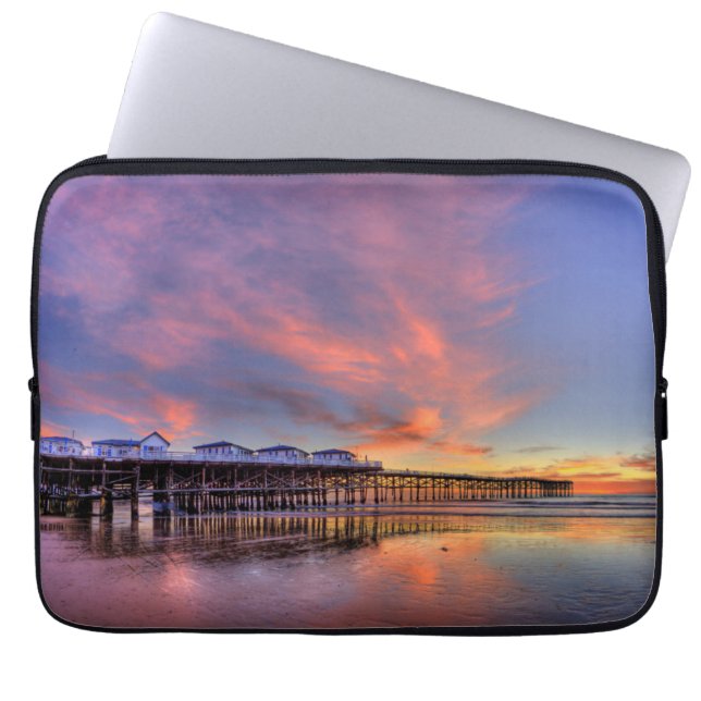 Capa Para Notebook Por do sol de cristal do cais (Frente)