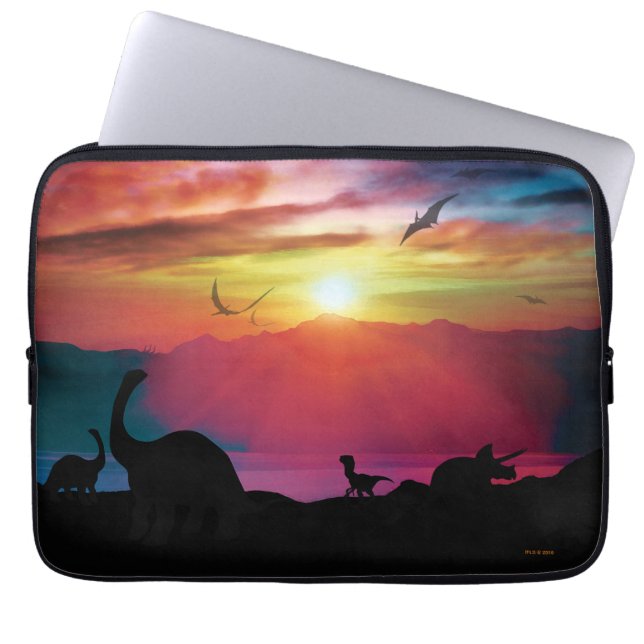 Capa Para Notebook Por do sol do dinossauro (Frente)