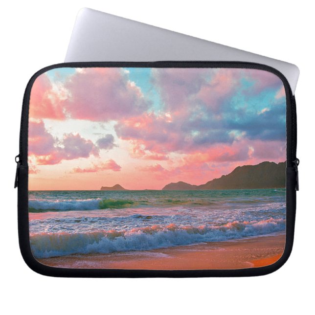 Capa Para Notebook Por do sol havaiano tropical (Frente)