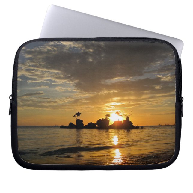 Capa Para Notebook pôr do sol ilha (Frente)