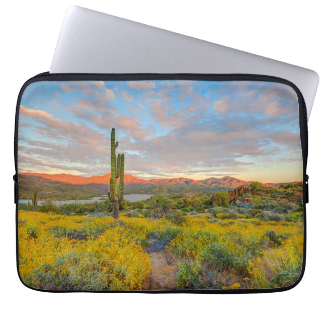 Capa Para Notebook Pôr do sol na paisagem desértica (Frente)