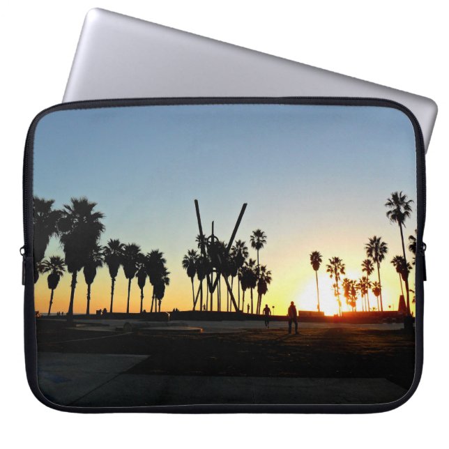 Capa Para Notebook Pôr do sol na praia de Veneza (Frente)