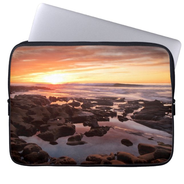 Capa Para Notebook Pôr do Sol Sobre Piscinas de Maré (Frente)