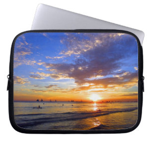 Capa Para Notebook por do sol vermelho boracay