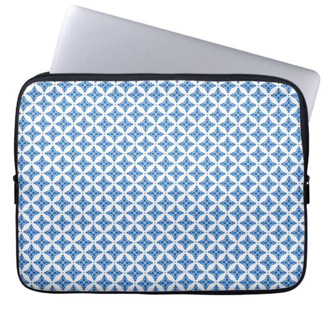 Capa Para Notebook Porcelain Blue Mosaic (Frente)