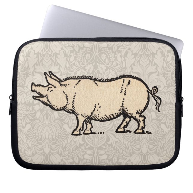 Capa Para Notebook Porco Antigo Porquinho Fofo Vintage (Frente)