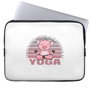 Capa Para Notebook Porco engraçado fazendo ioga. poses engraçadas de