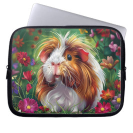 Capa Para Notebook Porco guineense de longa distância entre flores vi