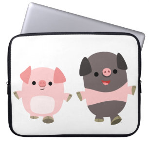 Capa Para Notebook Porcos bonitos de desenho em uma Bolsa de laptop