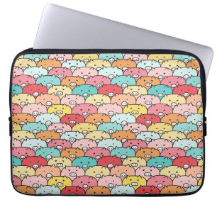 Capa Para Notebook Porcos Coloridos Engraçados E Bons Padrões