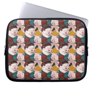 Capa Para Notebook Porcos com teste padrão dos chapéus