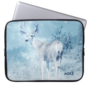 Capa Para Notebook Porcos e Pinheiros de inverno personalizados