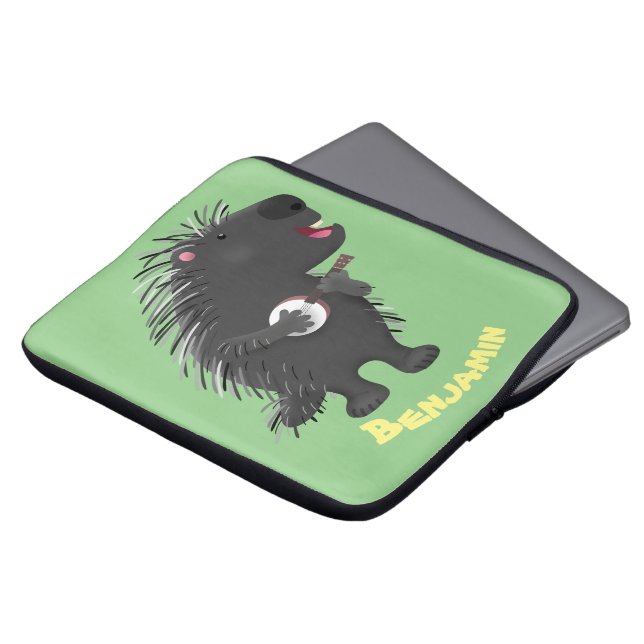 Capa Para Notebook Porcupine engraçado bonito tocando cartum banjo (Frente Topo)
