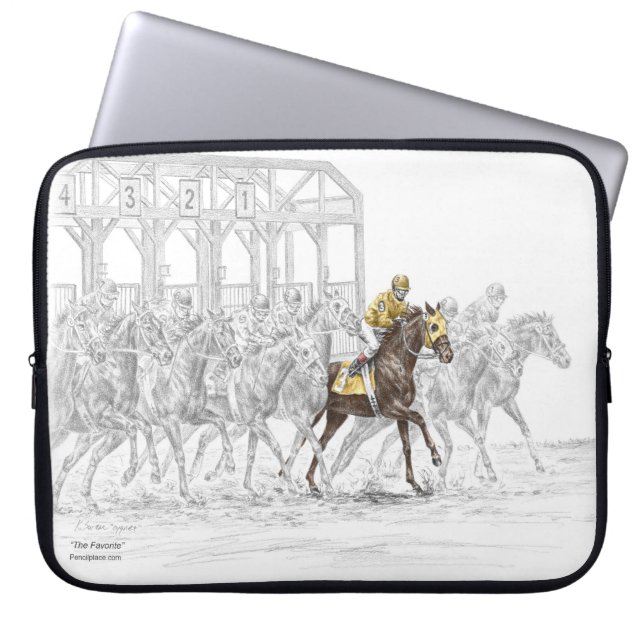 Capa Para Notebook Porta de Início da Corrida de Cavalo (Frente)