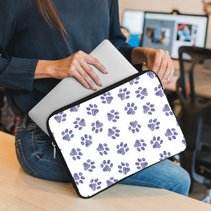 Capa Para Notebook Portas, Patas-Cachorros, Patas-Azuis-Marinhos