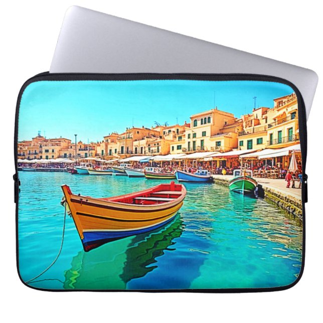 Capa Para Notebook Porto Vibrante: Felicidade Mediterrânica (Frente)