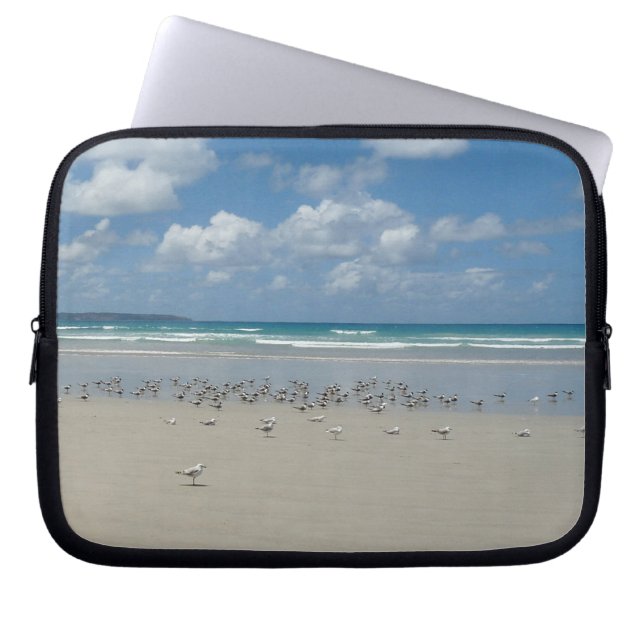 Capa Para Notebook Praia com gaivotas (Frente)