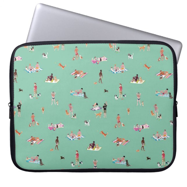 Capa Para Notebook PRAIA DE CARAS E CÃES Menta (Frente)