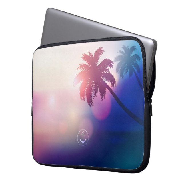 Capa Para Notebook Praia do por do sol do verão (Frente Esquerda)