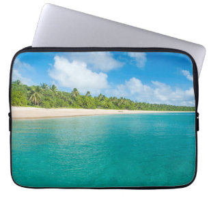Capa Para Notebook Praia ladeada por palmeiras, Tonga