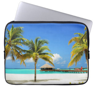 Capa Para Notebook Praias Tropicais Ilha e laguna, Maldivas