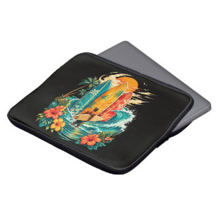 Capa Para Notebook Prancha de Surf da Onda da Praia Havaiana Vintage