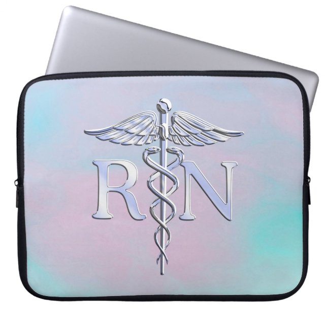 Capa Para Notebook Prata Como RN Caduceus (Frente)